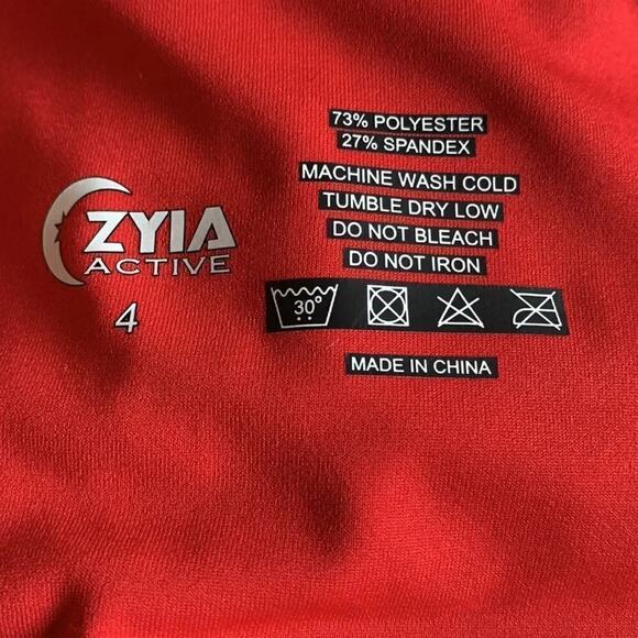 Zyia Active Red Logo Side Stripes Light & Tight High-Rise Leggings Size 4 - Picture 5 of 6